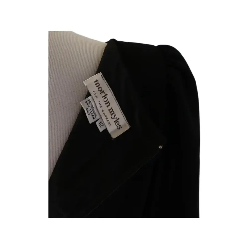 Vintage 1980s Morton Myles Mullet Hem Black Long Sleeved Evening Dress Medium - Picture 6 of 6